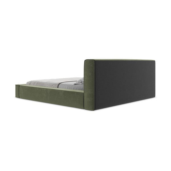 Roheline polsterdatud kaheinimesevoodi koos voodipõhja ja panipaigaga 160x200 cm Noho - Makamii-image-2