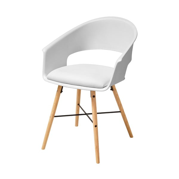 Bílá jídelní židle s podnožím z bukového dřeva Actona Ivar