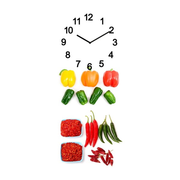 Skleněné hodiny Zelenina, 20x50 cm