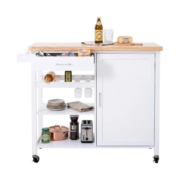 Kummipuust serveerimislaud ratastel 48x105 cm Frankfurt - Premier Housewares-image-4