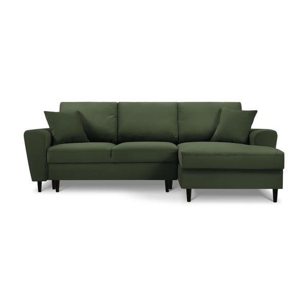 Roheline velvetist panipaigaga nurgadiivanvoodi (parem nurk) Kyoto - Cosmopolitan Design