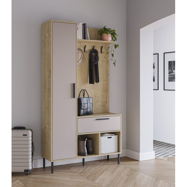 Kreem tammespoonist koridorikomplekt 108x195x35 cm Heidy - Marckeric-image-1