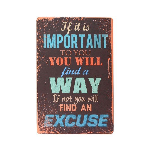 Cedule Excuse, 20x30 cm