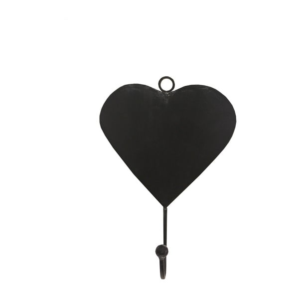 Černý kovový háček ve tvaru srdce Antic Line