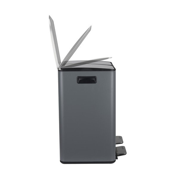 Tumehall terasest prügikast 2x20 l sorteeritud jäätmete jaoks/pedaaliga Aliya - Spirella-image-3