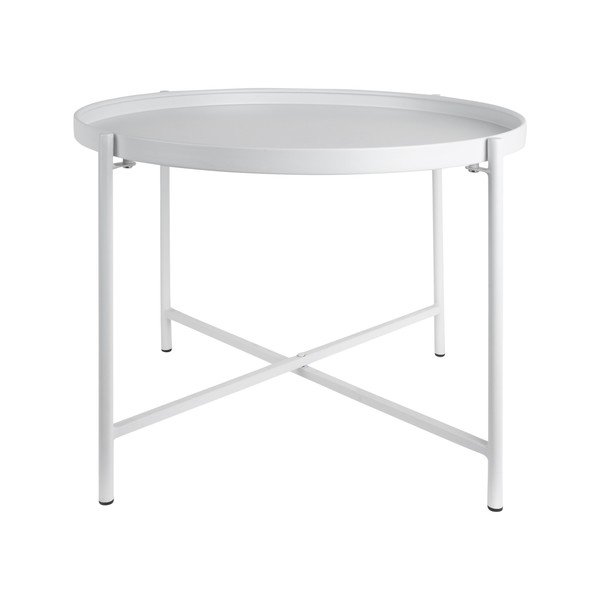 Valge metallist ümmargune diivanilaud ø 50 cm Meseta – Leitmotiv-image-4