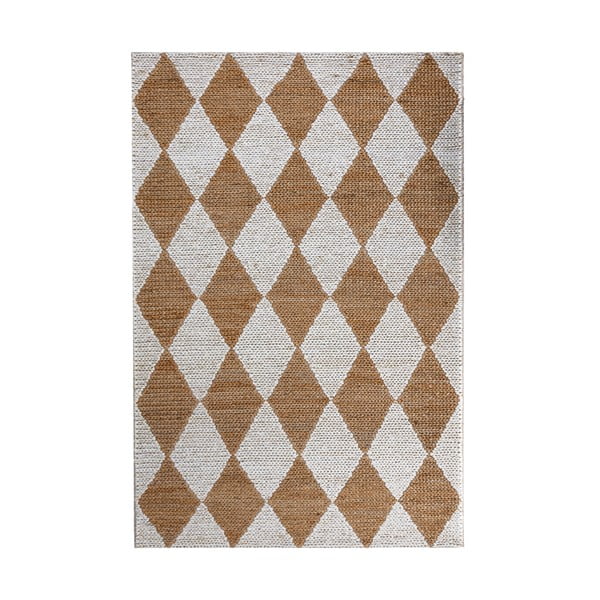 Valge käsitsi kootud džuudiseguga vaip 60x230 cm Effie Diamond - Flair Rugs