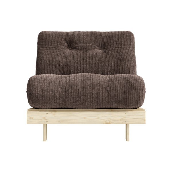 Tumepruun kokkupandav velvetist futon-tool Roots - Karup-image-3
