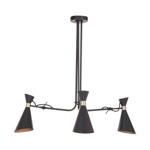 Must/kuldne metallist ripplamp metallvarjuga Linox - Premier Housewares-image-3