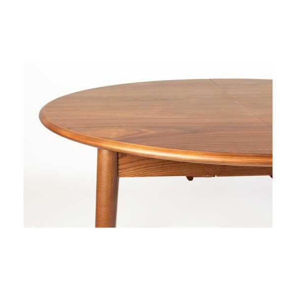 Pähklipuidu spoonist ümmargune kokkupandav söögilaud koos lisaplaadiga ø 120 cm Twist - Zuiver-image-4