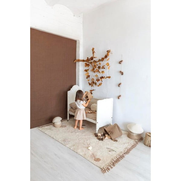 Kreem pestav käsitsi kootud puuvillane laste vaip 140x200 cm Pine Forest - Lorena Canals-image-3