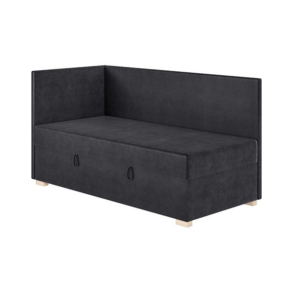 Tumesinine nurga lastevoodi koos madratsiga koos hoiuruumiga 90x200 cm Flexi – Ghado-image-4