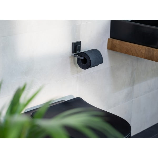 Must roostevabast terasest isekinnituv WC-paberi hoidja Quadro - Wenko-image-4