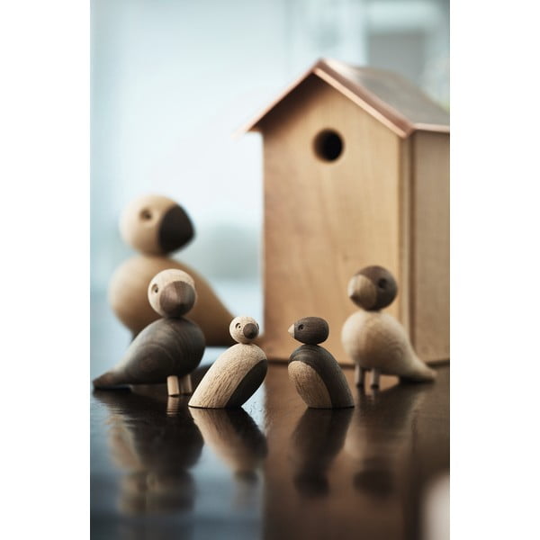 Komplekt 2 täispuidust tammepuust kujukest. Pair of Sparrows - Kay Bojesen Denmark-image-2