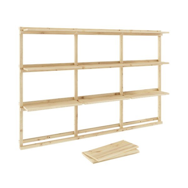 Männipuidust raamaturiiul seinale 192x127 cm Groove - Karup Design-image-4