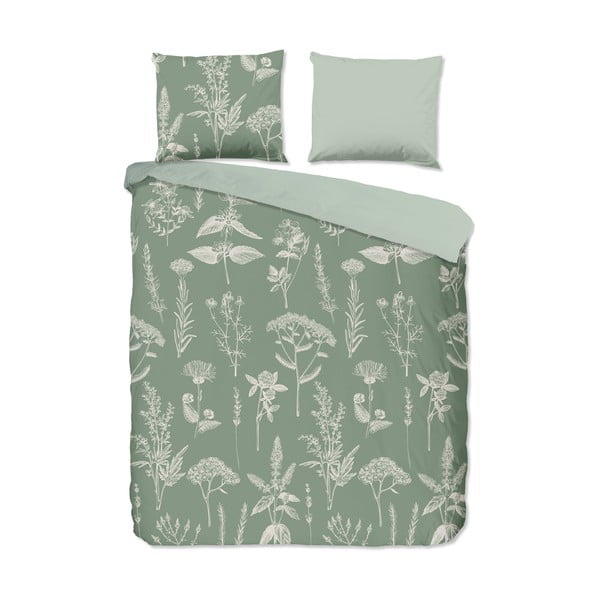 Roheline laiendatud flanell voodipesu kaheinimesevoodile 200x220 cm Herbs - Good Morning