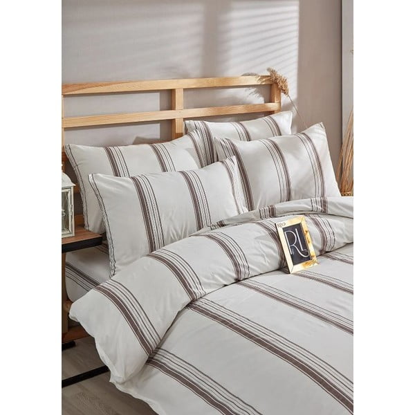 Pruun-beež puuvillane pikendatud voodipesu kaheinimesevoodile 200x220 cm - Mila Home-image-2