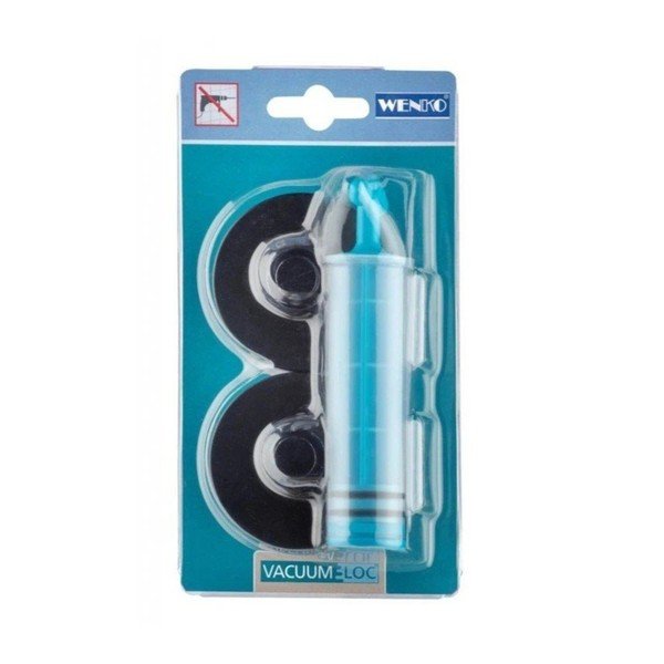 2 musta värvi isetõmbuva seinaadapteri ja Vacuum-Loc pumba komplekt Classic Plus - Wenko