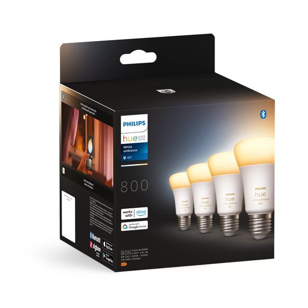 LED nutipirnid 4tk komplektis, E27, 9W White ambiance - Philips Hue-image-2