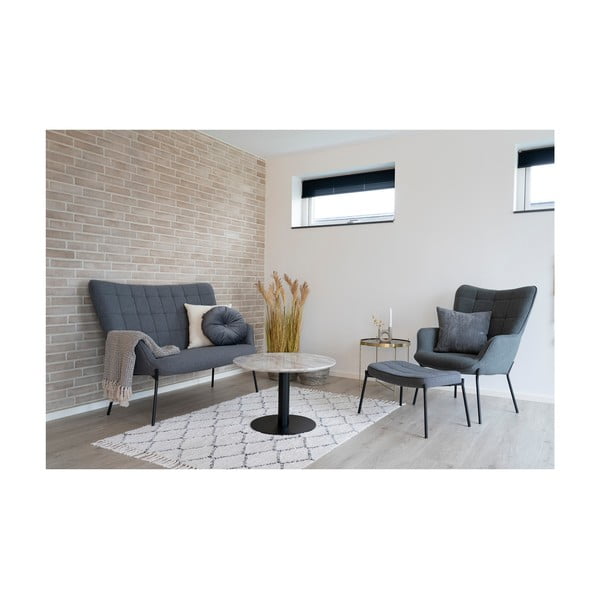 Valge-must ümmargune marmorist laud 70x70 cm Bolzano - House Nordic-image-4