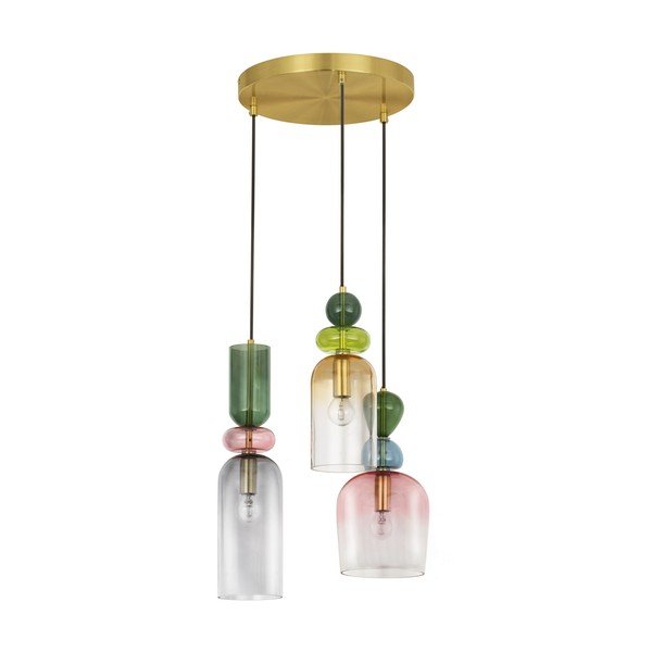 Kuldse värvi klaasist ripplamp, läbimõõduga 42 cm Murano - Nova Luce