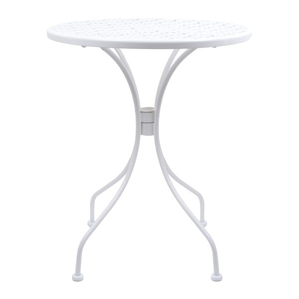 Bílý kovový zahradní stolek Ewax, ⌀ 60 cm