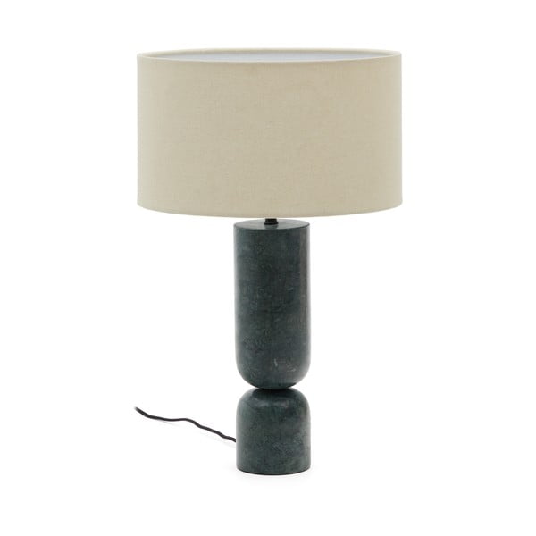 Tumeroheline-beež marmorist lauavalgusti tekstiilist varjuga (kõrgus 57 cm) Vex - Kave Home