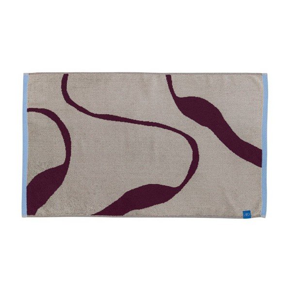 Burgundiapunane/hallikasbeež orgaanilisest puuvillast dušimatt 50x80 cm Nova Arte - Mette Ditmer Denmark