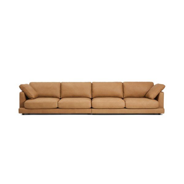 Pruun nahkdiivan 390 cm Gala - Kave Home-image-2