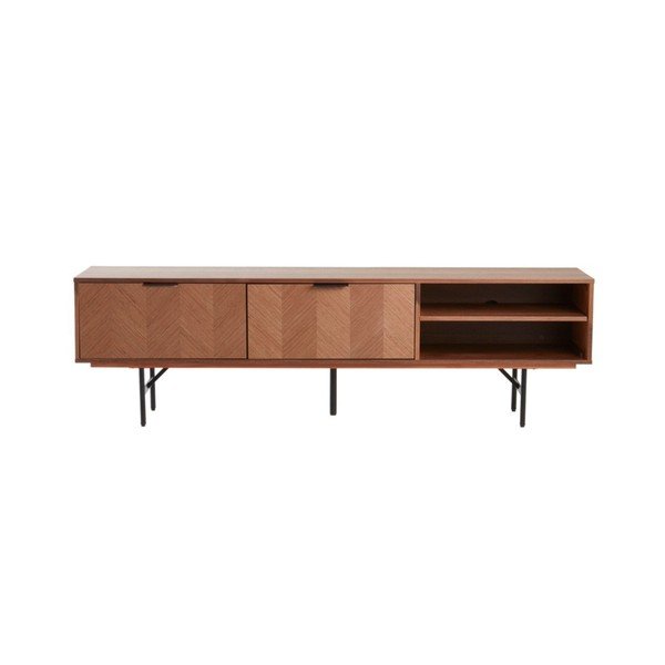 Tume naturaalses toonis pähklipuust televiisorilaud 180x51x40 cm Duvberg - Jotex
