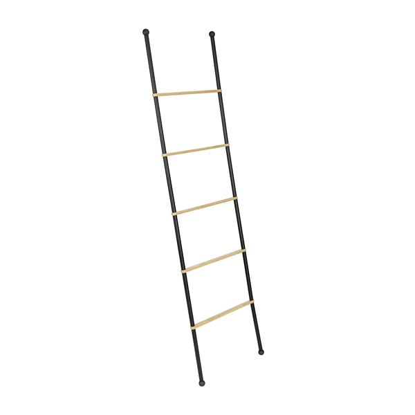 Must/loomulik metallist dekoratiivne redel Bambusa - Wenko-image-1