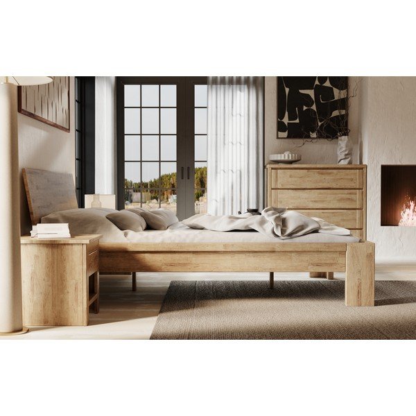 Pruun tammepuidust madal kummut 105x96 cm Timo - Olivia Living-image-3