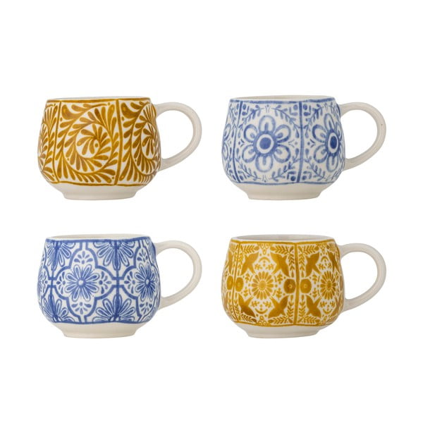 Sinised/oranžid kivikeraamikast espressotassid 4tk komplektis 155 ml Milton - Bloomingville