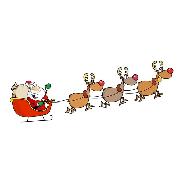 Vánoční samolepka Ambiance Santa Claus and Reindeer