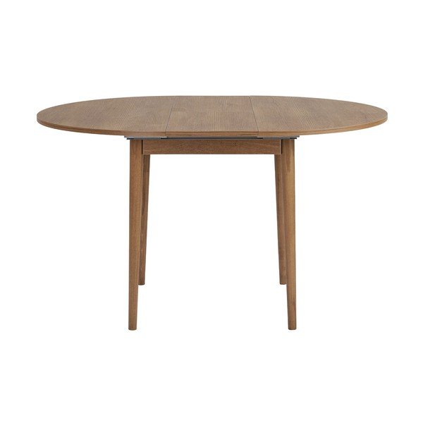 Ümmargune pikendatav söögilaud tammepuust dekooriga lisapealse pealispinnaga, ø 100 cm Viona - Kalune Design-image-4