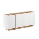 Valge kummut männipuidust dekooriga ja kaabliavaga 180x80x45 cm Dorma - Kalune Design