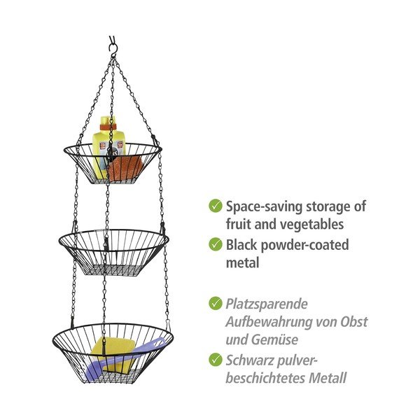 Metallist rippuv puuviljakorv Trio - Wenko-image-4