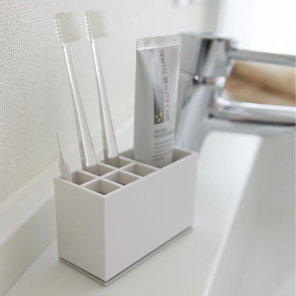 Valge plastmass hambaharja alus – YAMAZAKI-image-3