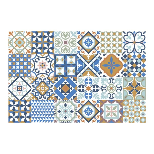 Komplekt 24 seinakleebist Azulejos Ornaments Mosaic, 10 x 10 cm - Ambiance-image-2