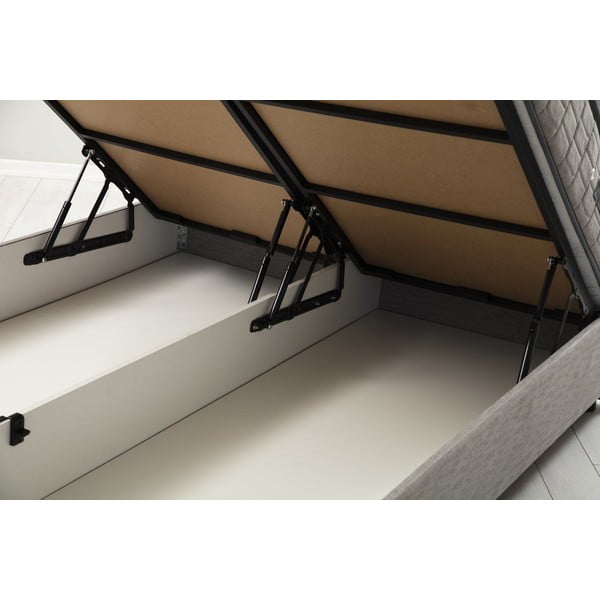 Helehall polsterdatud kaheinimesevoodi koos voodipõhja ja panipaigaga 160x200 cm Vitalia - Kalune Design-image-1