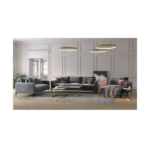 Tume hall sametist diivan 158 cm Harmony – Kooko Home-image-4