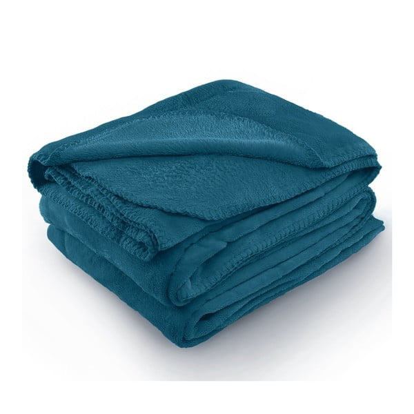 Indigově modrá deka z mikrovlákna AmeliaHome Tyler, 170 x 200 cm