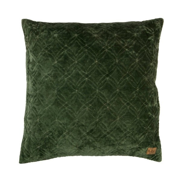 Sametový zelený bavlněný polštář BePureHome Cherish, 50 x 50 cm