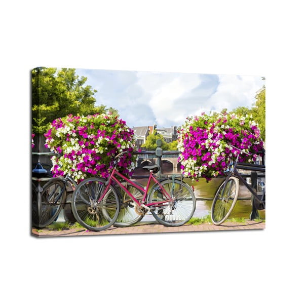 Obraz Styler Canvas Watercolor Bikes, 60 x 80 cm