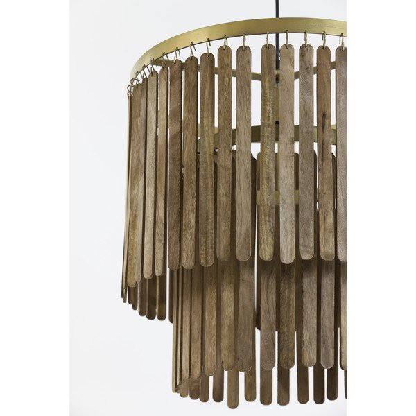 Pruun ripplamp puidust varjuga Gularo - Light & Living-image-4