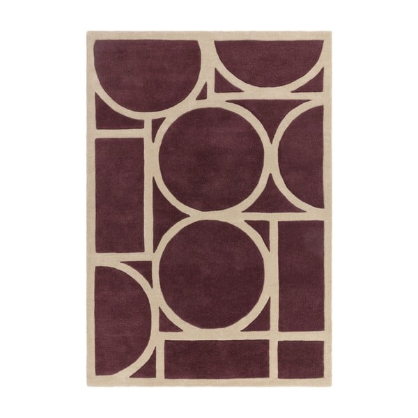 Tumepruun villane vaip 160x230 cm Metro Plum - Asiatic Carpets