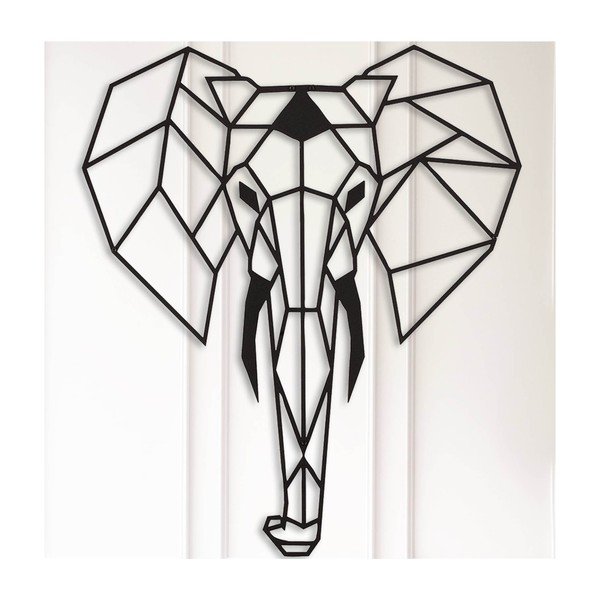Černá nástěnná dekorace Elephantino