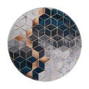 Pestav ümmargune vaip valge-petrooli värvi ø 120 cm - Vitaus