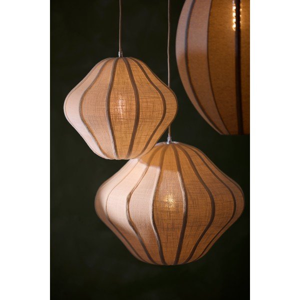 Kreemikas ripplamp tekstiilist varjuga ø 10 cm Sukau - Light & Living-image-1
