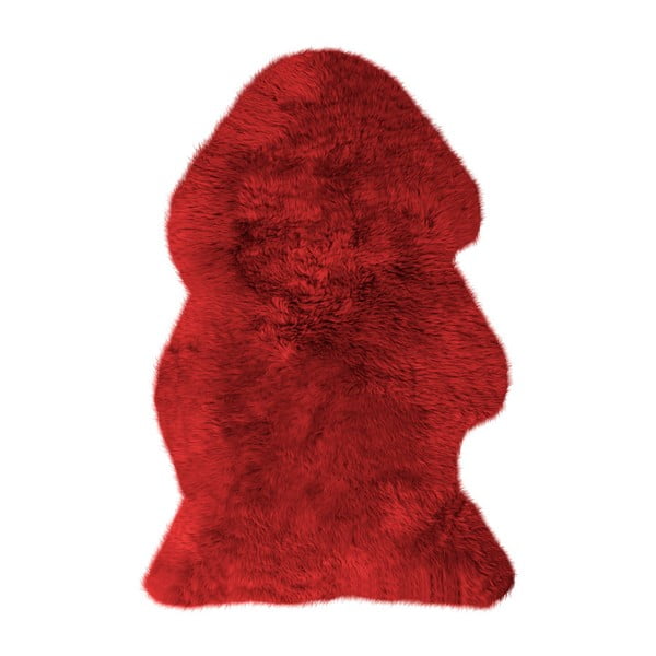 Červená ovčí kožešina Pipsa Mouton, 110 x 80 cm